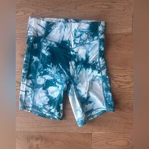 Balance Athletica - Teal and White Tie-Dye Shorts